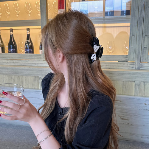 韩女vibe波点蝴蝶结抓夹