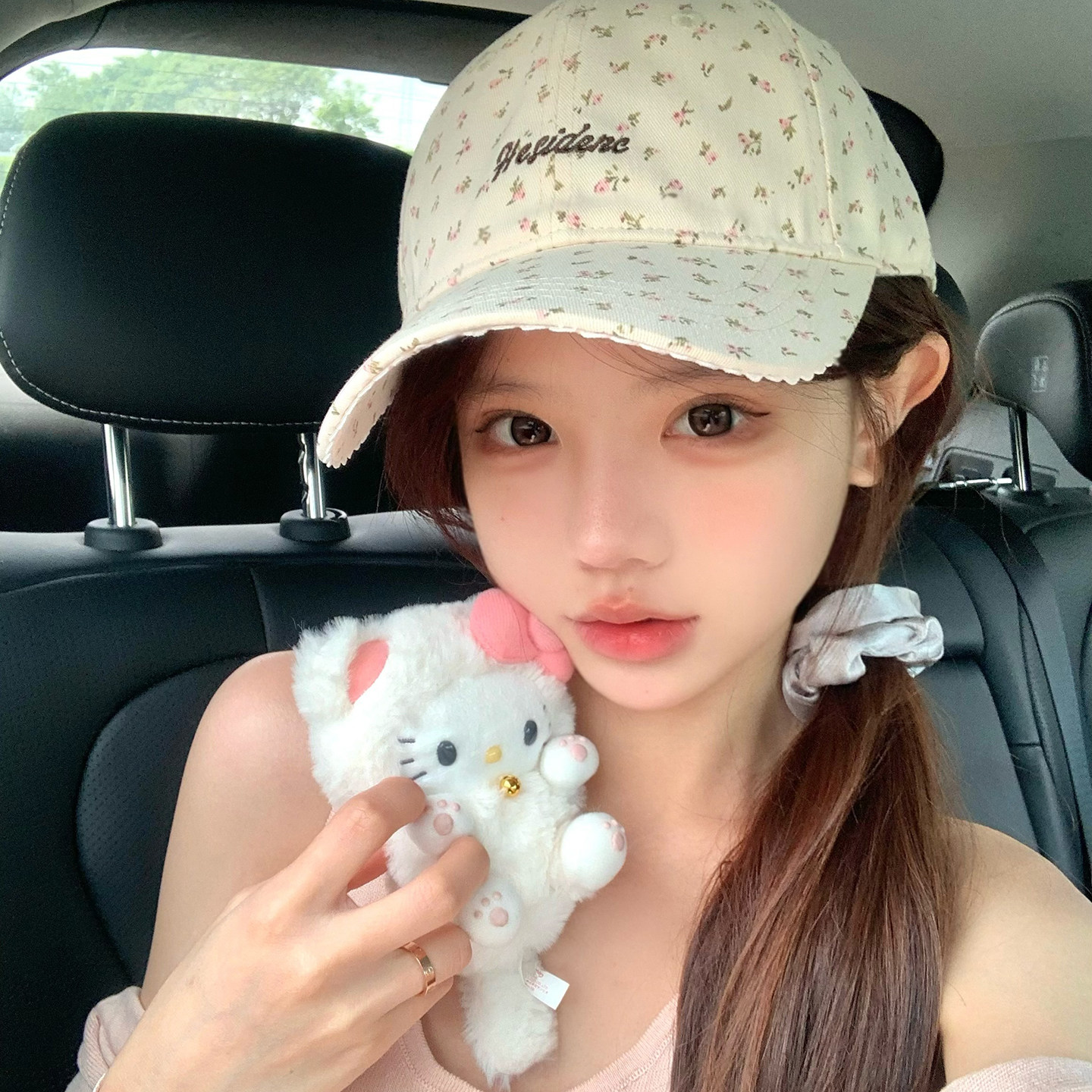 早八女大·素颜可戴~自留款小碎花刺绣棒球帽百搭显脸小鸭舌帽子