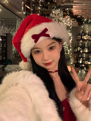 原创设计蝴蝶结圣诞帽子