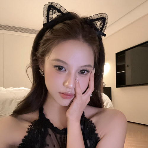 小猫特工万圣节蕾丝猫耳朵发箍
