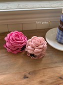 油画玫瑰caro同款 蜜桃茶 花朵抓夹盘发头花后脑勺鲨鱼发夹头饰