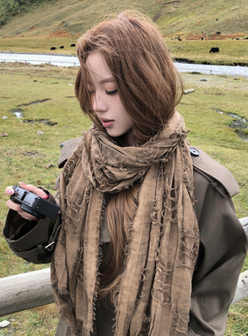 流浪者之歌破洞做旧废土风围巾