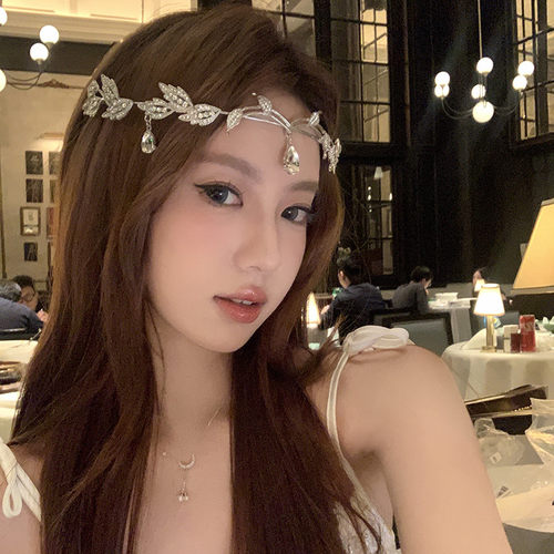 希腊神女闪钻水滴皇冠