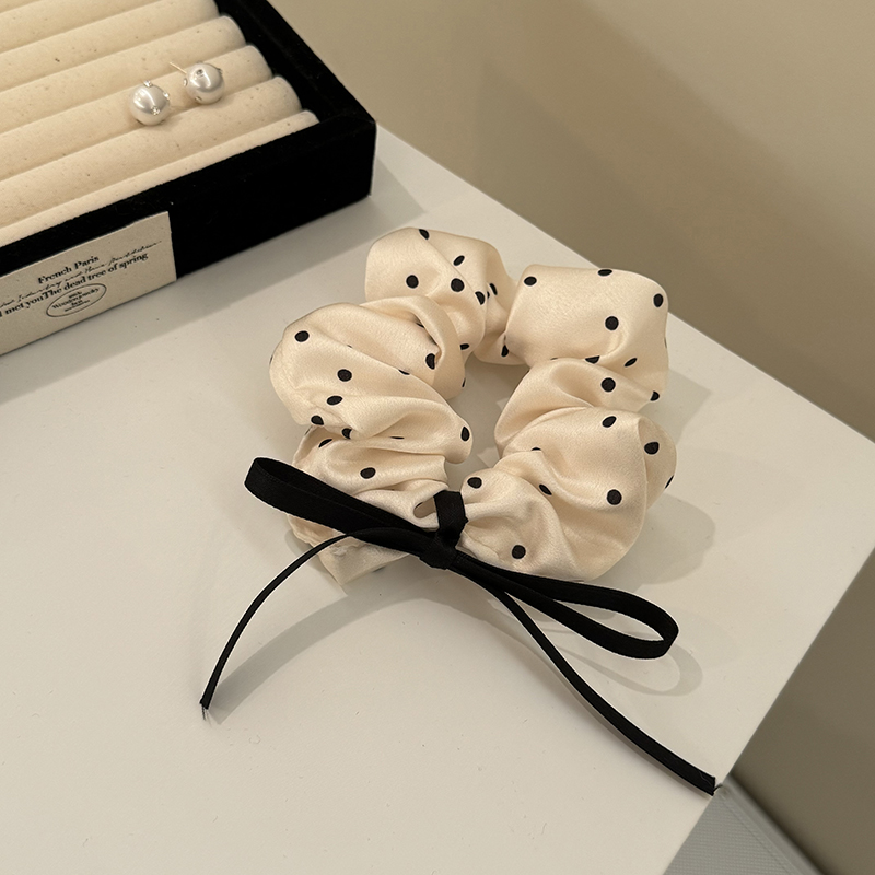 peachtea波点法式蝴蝶结发圈