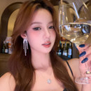 满钻流苏耳环轻奢高级感夸张气质晚礼服耳饰 娇贵女主 蜜桃茶