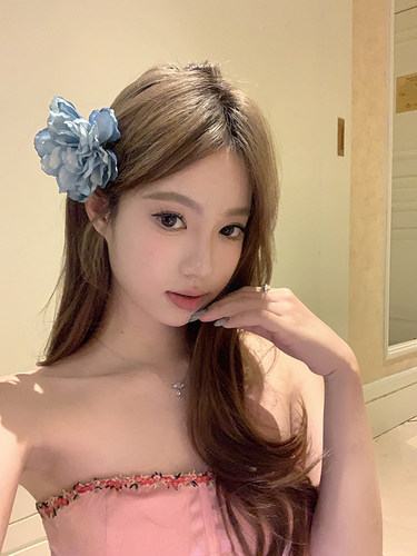 peachtea纯色花花发夹