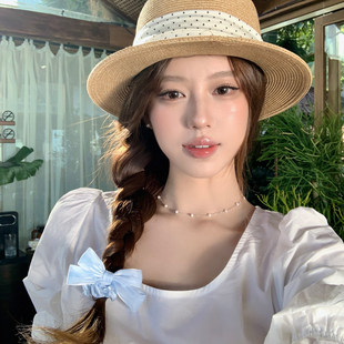 【蜜桃茶】春日少女~氧气感蓝色蝴蝶结发圈森系超仙扎头绑发皮筋