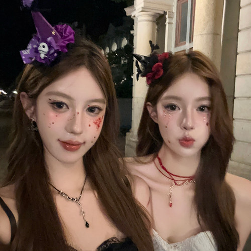 双生小恶魔万圣节小礼帽发夹