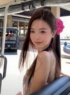 【蜜桃茶】热浪岛屿 法式玫瑰花抓夹大号后脑勺盘发夹子头花头饰