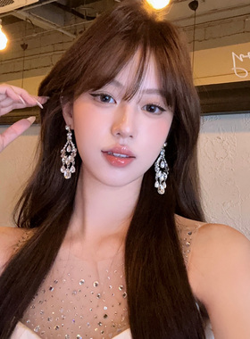 【蜜桃茶】氛围晚宴 复古巴洛克闪钻耳环高级感轻奢气质夸张耳饰