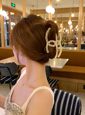 【蜜桃茶】白幼千金 闪闪双C抓夹女夏大号后脑勺2024新款高端发夹
