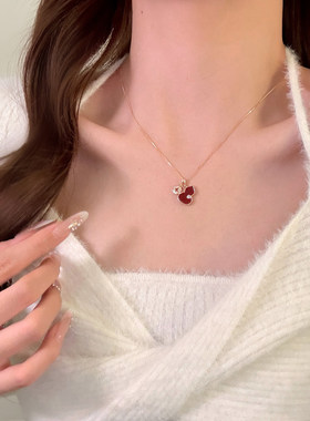 新年限定红色滴油葫芦项链