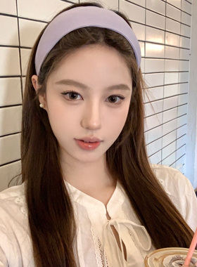 【蜜桃茶】温柔紫色高颅顶针织宽边发箍女款通勤百搭外戴发卡发饰