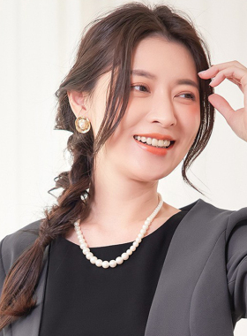 仿珍珠颈链项链高级感轻奢小众女款2026新款毛衣链锁骨链短款L009