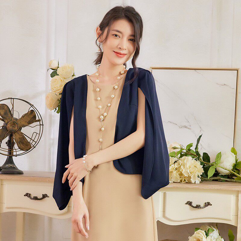 超短款开衫女士上衣外套春秋季小西装披肩礼服斗篷旗袍外搭88506