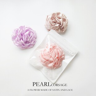 韩版女装饰花朵胸针饰品缎面牡丹花别针饰品百搭胸花头饰配饰H026