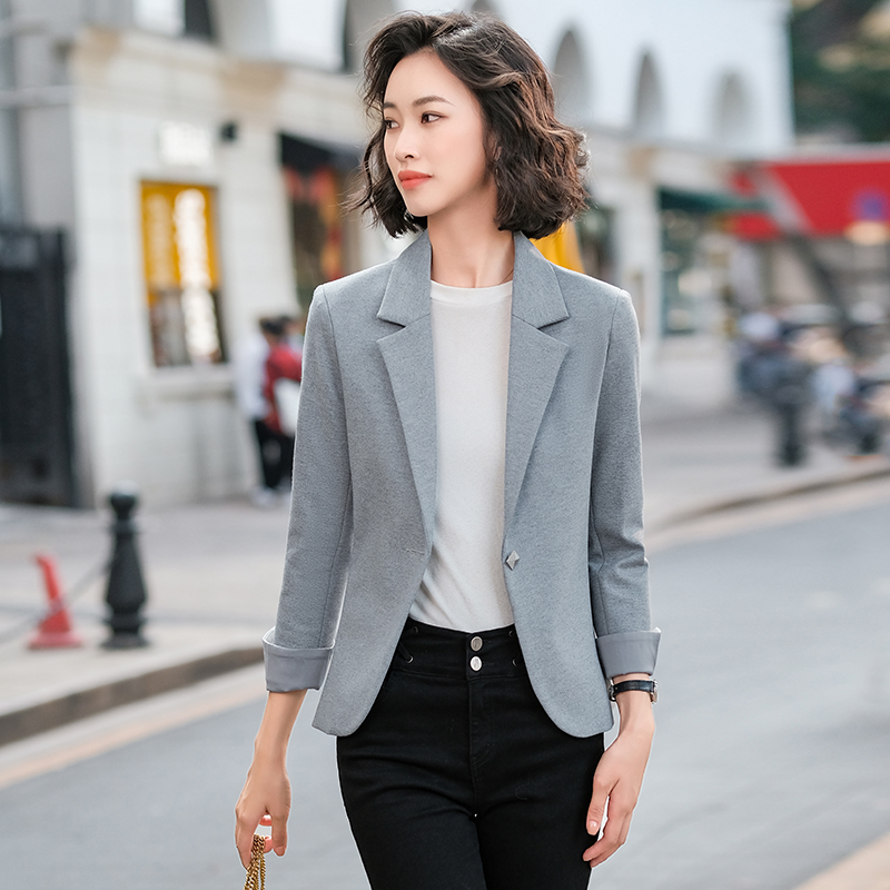 春装百搭小西装外套短款女士春秋季长袖职业装小西服上衣外搭8975