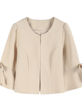 超短款小外套女士外衣超短装开衫春秋季外搭小西装韩版披肩88551