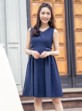 夏季显瘦修身连衣裙子女士春秋冬季内搭打底无袖裙韩版A字裙88092