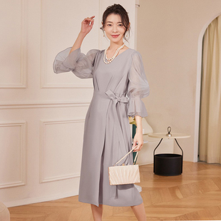 新款秋季女装连衣裙女士法式显瘦中长裙子夏天高级感小礼服88613