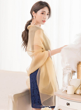 新娘伴娘小披肩女夏季韩版围巾薄纱巾晚宴会丝巾配旗袍外搭88180