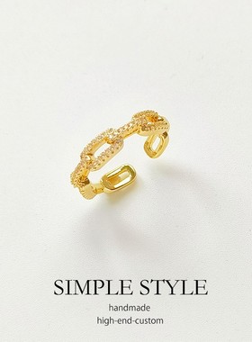 新款开口戒指女款百搭指环戒指小众设计气质时尚复古ins韩版E016