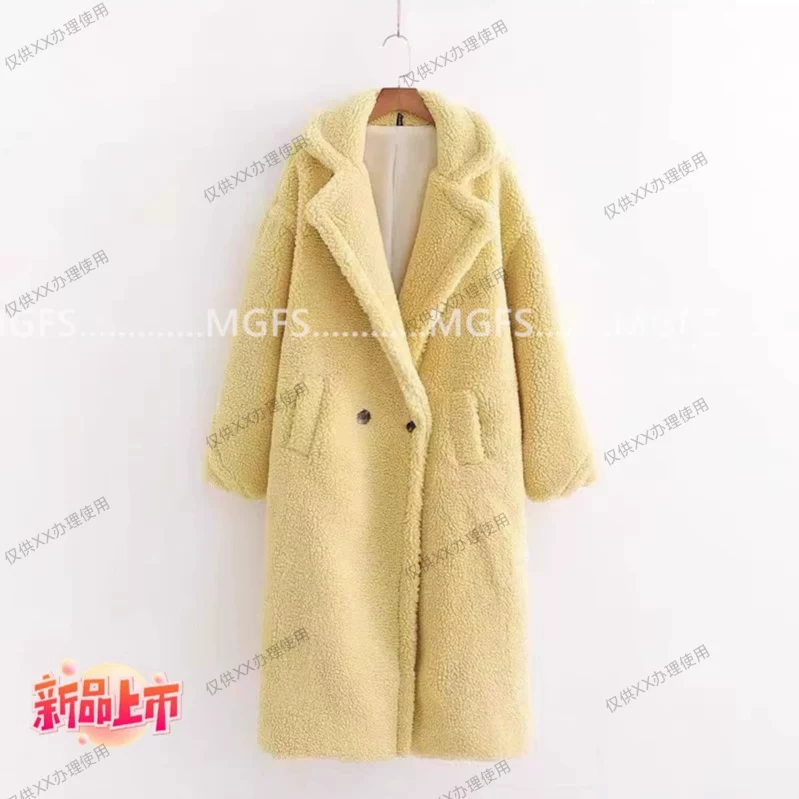 x676加厚加密保暖宽松女颗粒绒大衣冬季新款中长款廓形泰迪熊外套