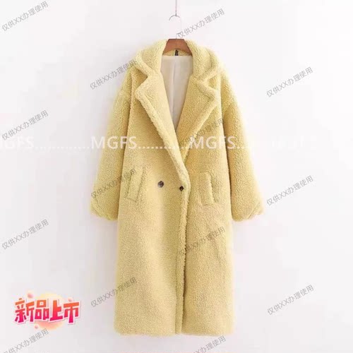 x676加厚加密保暖宽松女颗粒绒大衣冬季新款中长款廓形泰迪熊外套