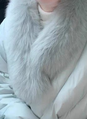 403送毛领 新款超好看天蓝女棉服上衣短款小个子收腰显瘦棉衣外套
