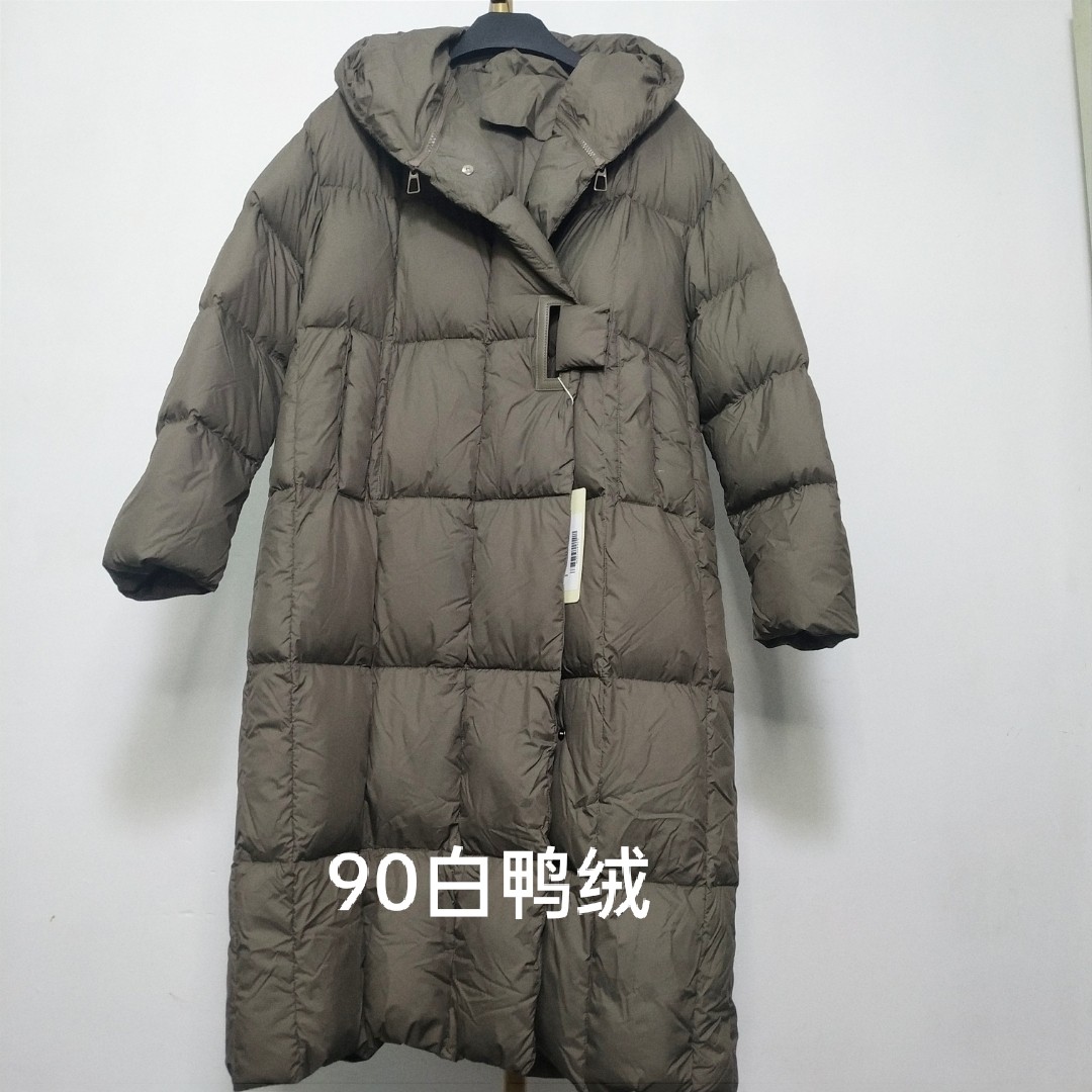来此购s17女士长款过膝高级泡芙超轻连帽加厚白鸭绒羽绒服270外套