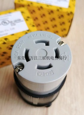 防松四孔WJ-9431B美规NEMA L15-30C引挂式插座中国台湾30A灰色UL
