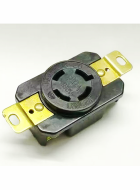 NEMA L14-20R引挂式暗装插座LK-2421F台湾隆光 20A125V 4P UL黑色