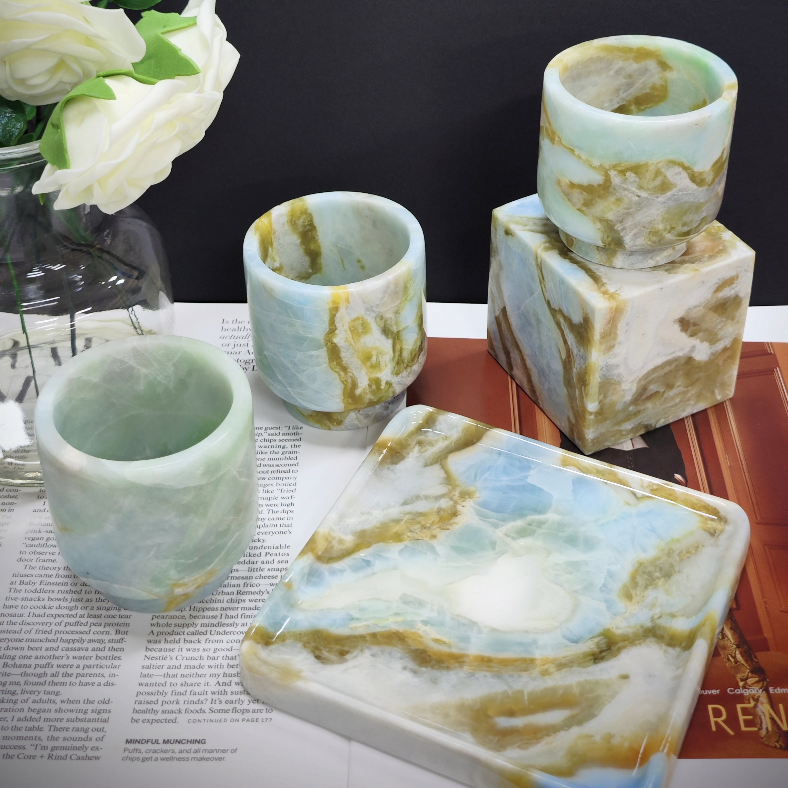 浴室洗漱台置物盘大理石托盘