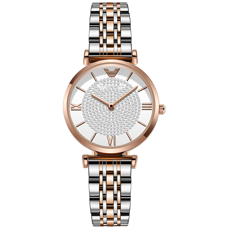 2024年满天星高颜值全316精钢钢带女士石英手表气质高端女表