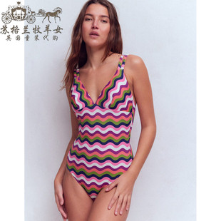 连体游泳衣沙滩泳装 英国Boden代购 波纹露背吊带 26春夏新款 女装