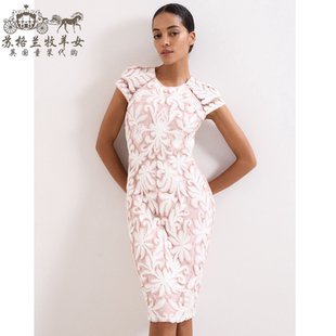 英国Phase 女装 26春夏新款 粉色蕾丝晚礼服裙连衣裙子 Eight代购