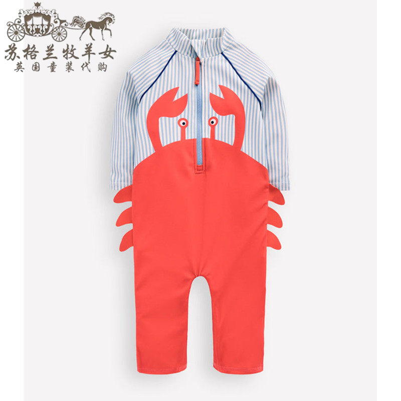 英国mini Boden童装代购 男童男婴26春新 螃蟹条纹长袖连体游泳衣,童装/婴儿装/亲子装,泳衣裤,淘宝优惠券,粉丝福利购,淘宝优惠卷