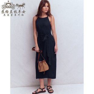 英国Boden代购 女装26春新款 英伦风简约吊带亚麻中长裙连衣裙子