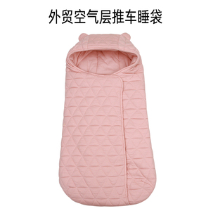 婴儿睡袋抱被两用冬天外出新生包被春秋冬厚款0一3月推车保暖通用