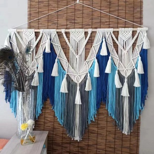 ins手工北欧编织挂毯民宿装饰挂饰墙面壁毯装饰品床头挂件