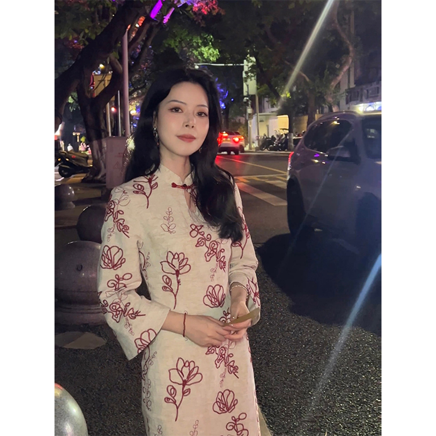 【相见欢】小个子定制刺绣秋冬季质长袖新中式长款中国风旗袍