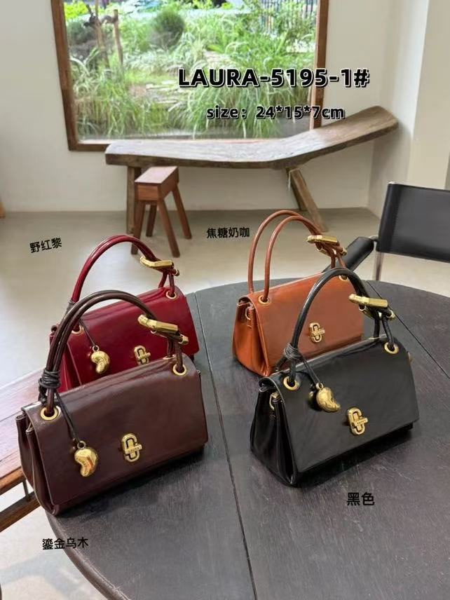 劳拉休闲女包2025新款洋气韩版百搭手提锁扣通勤斜挎包小方包潮