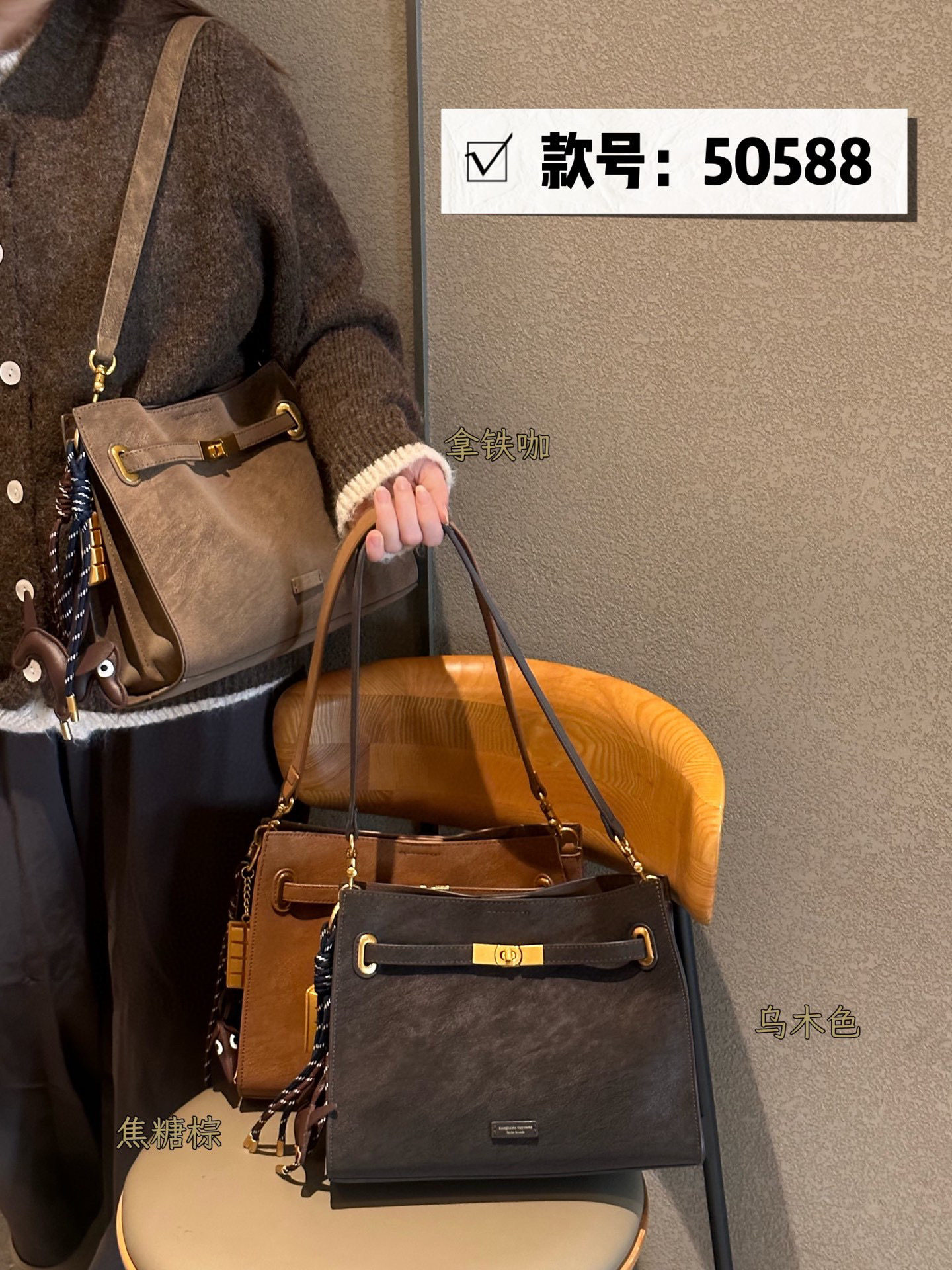 康泰娜时尚质感女包2025新款腋下包高级洋气通勤斜挎包锁扣包小号