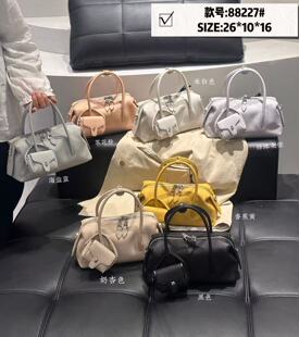 康泰娜女包2026新款时尚休闲手提波士顿软皮高级洋气通勤斜挎包