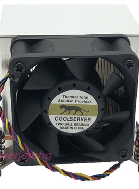 全新2U机架服务器散热器LGA2011针CPU风扇侧吹铜铝正方形4线温控
