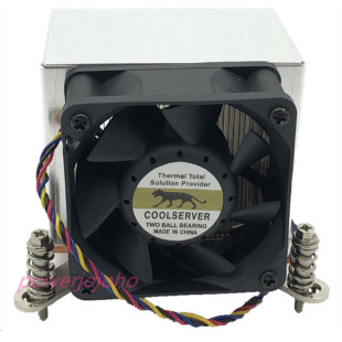 全新2U机架服务器散热器LGA2011针CPU风扇侧吹铜铝正方形4线温控