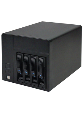 全新4盘位NAS网络服务器主机箱IPFS存储可热插拔个人家用MINI ITX