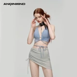 Anqinwind разделенный купальник женский 2024 новый консервативный купальник для похудения с прикрытием живота и отпуском фото температура купальник
