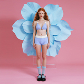 anqinwind分体两件套性感格子印花辣妹纯欲度假泡温泉比基尼泳装