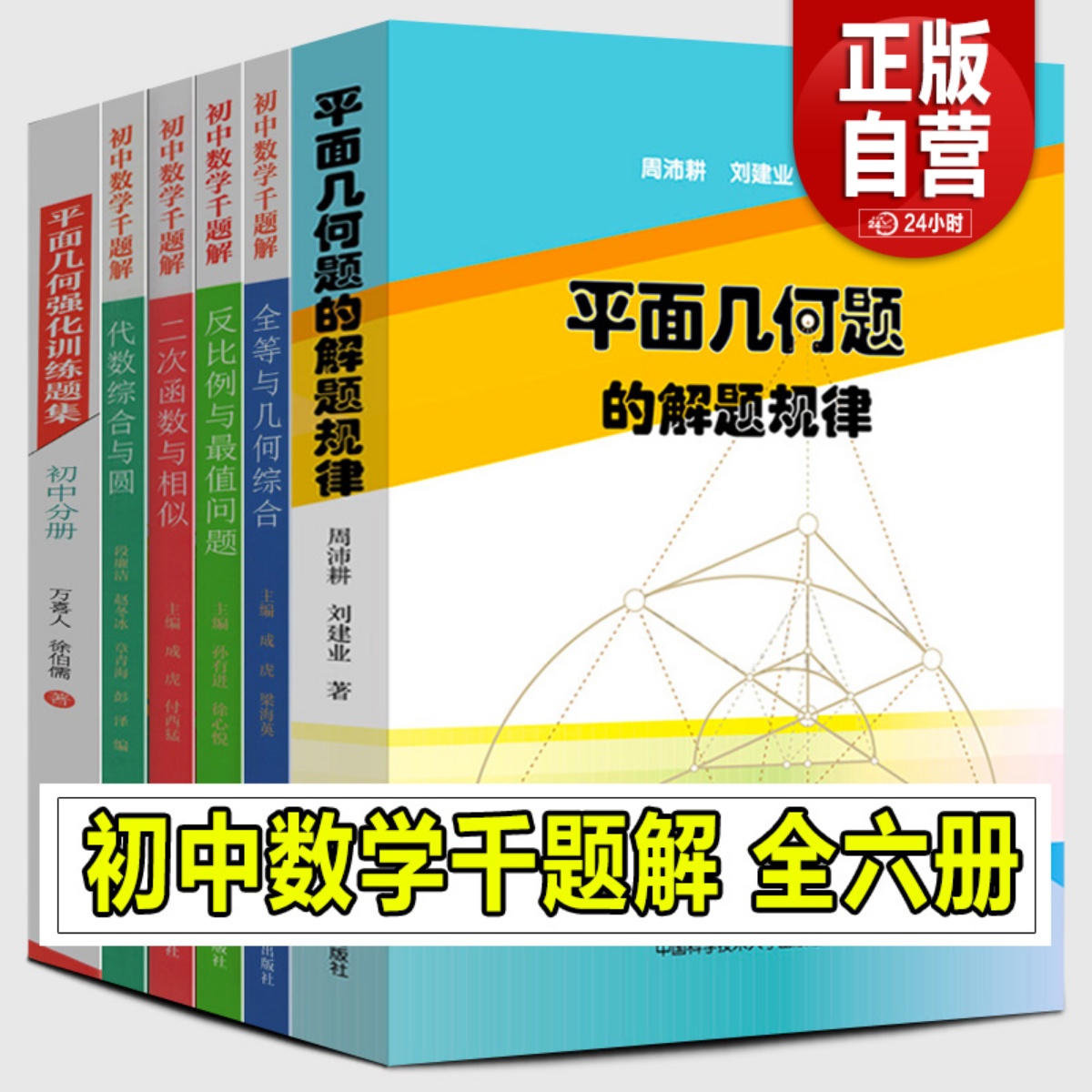 中科大全6册 初中数学千题解 代数综合与圆+二次函数与相似+全等与几何综合+反比例与值问题+平面几何题的解题规律+强化训练题集